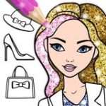 Fashion Glitter Coloring Book Game