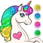 Unicorn Dress Up Coloring Book Game