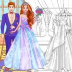 Wedding Coloring Dress Up Game