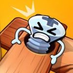 Screw Game with Wooden Bolts and Nuts: Pin Puzzle